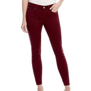 Ivanka Trump Maroon Sculpting Mid Rise Skinny Ankle Jean Size 14
